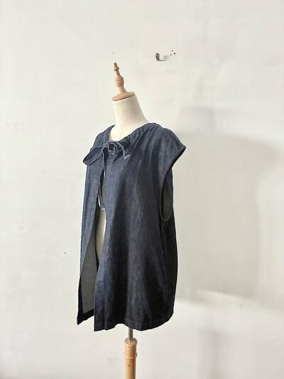 MACPHEE マカフィー デニムベスト ブルー トゥモローランド 画像3