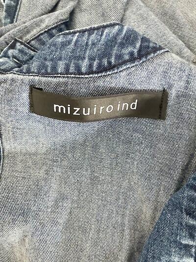 mizuiro ind ミズイロインド デニムポンチョ風ブラウス ブルー 画像6
