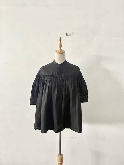 Scye サイ リネンタックブラウス ブラック 黒 38 1219-31029 画像1