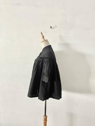 Scye サイ リネンタックブラウス ブラック 黒 38 1219-31029 画像4