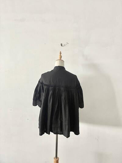 Scye サイ リネンタックブラウス ブラック 黒 38 1219-31029 画像5