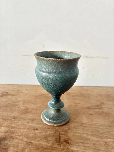 【美品】藤原純 ゴブレット ブルー 作家もの 画像2