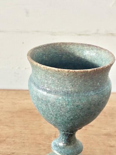 【美品】藤原純 ゴブレット ブルー 作家もの 画像6