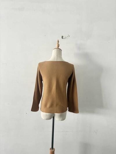 【未使用】エフスタイル ホールガーメント 綿ニット カーディガン キャメル M 画像5