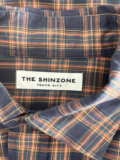THE SHINZONE シンゾーン チェックシャツ ネイビー オレンジ F0 画像8