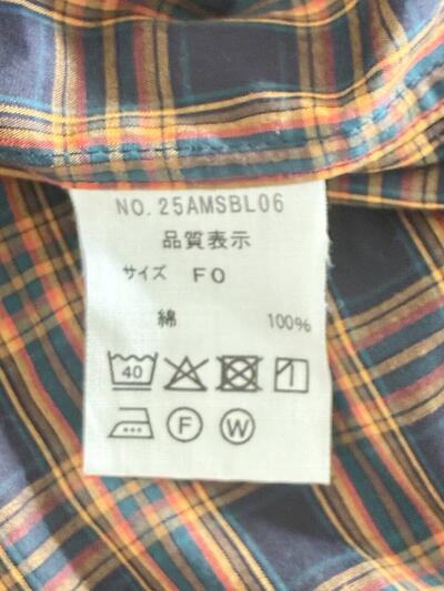 THE SHINZONE シンゾーン チェックシャツ ネイビー オレンジ F0 画像9