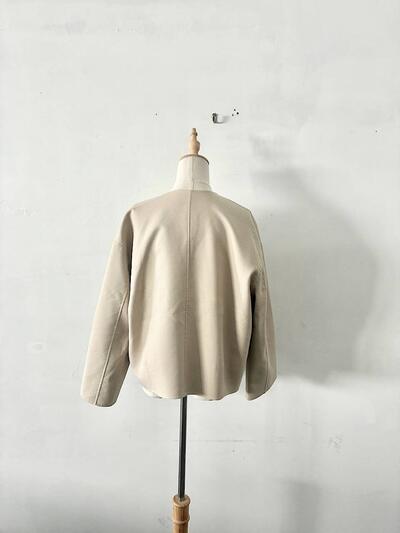 Le Glazik  リバーシブル ノーカラージャケット（ライトベージュ） 画像5