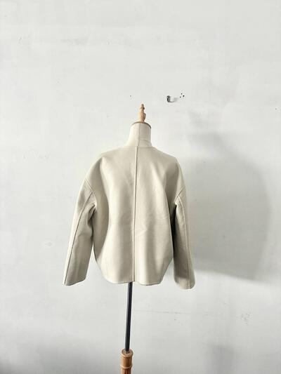 Le Glazik  リバーシブル ノーカラージャケット（ライトベージュ） 画像8