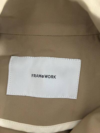 【美品】FRAMeWORK  撥水ポンチョトレンチコートポリエステル ステンカラー　ベージュ 画像7