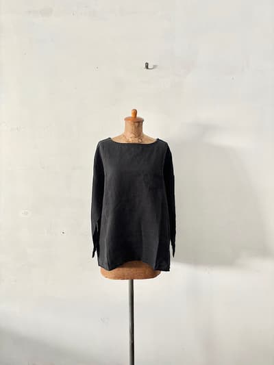 【美品】Gauze　リネンプルオーバーブラウス　胸ポケット　 画像1