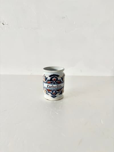 フランス陶器　薬壺　Carbolin     画像1