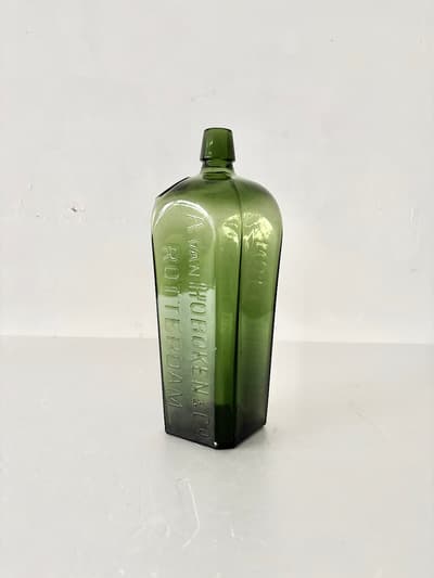【アンティーク】Avan Hoboken & Co.  アンティークジンボトル　半透明グリーン　オランダ　1 画像1