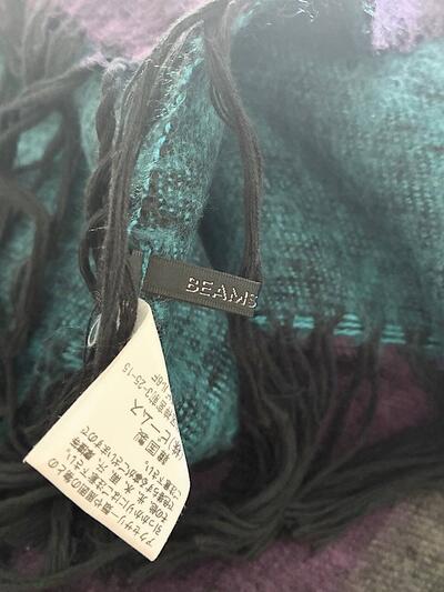 BEAMS HEART  ボーダー フリンジ 大判ストール 画像8