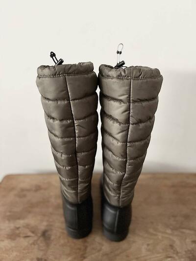 【美品】HUNTER キルティング トール スノーブーツ / レインブーツ カーキ UK6 画像6