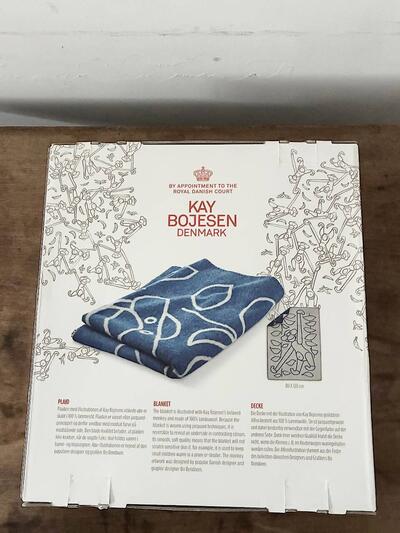 【未使用】KAY BOJESEN DENMARK モンキー ジャガード ウール ブランケット ショール 画像6