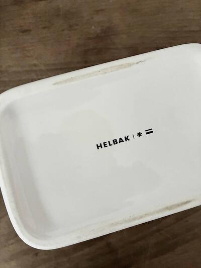 【北欧ヴィンテージ】HELBAK 三角模様 木製蓋付き バターケース キャニスター 画像7
