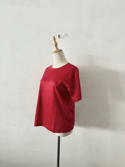 【未使用】JOURNAL STANDARD 汗染み防止 ナノシア ハーフスリーブ Tシャツ 赤 フリーサイズ 画像3