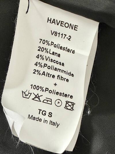 【美品】HAVEONE イタリア製 ヘリンボーン テーラードジャケット S ブラック・グレー 画像8
