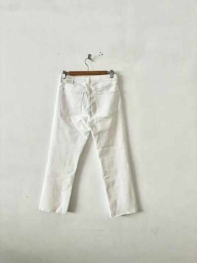 【未使用】ZARA ハイライズ クロップドデニムパンツ ホワイト 40 画像4