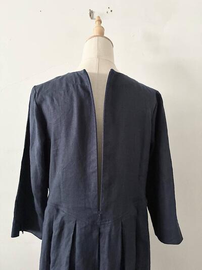 【美品】wafu. リネン ウエスト タック ロング ワンピース 画像8
