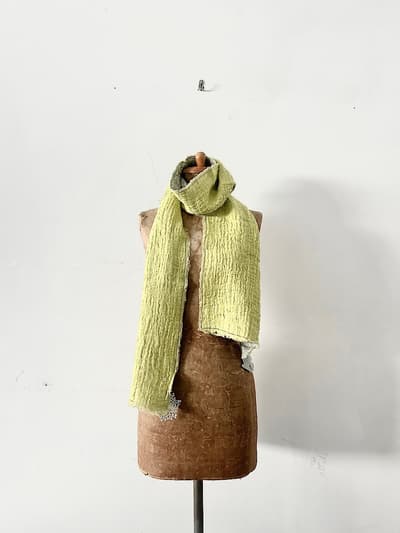 【美品】mina perhonen　forest parade　ガーゼストール　グレー・レモン 画像1