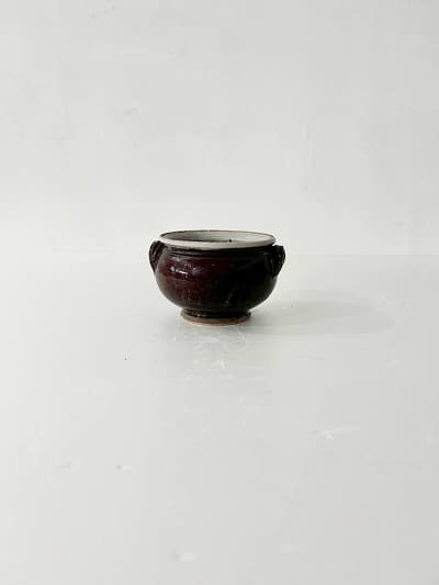 【フランスアンティーク】　CulNoir　壺　陶器　キュノワール　持ち手つき　民藝　 画像1