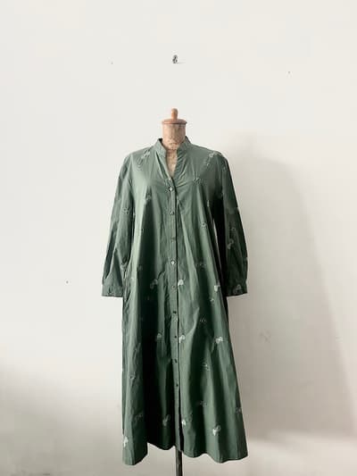 【美品】mina perhonen　laundry　choucho　ワンピース　サイズ36 画像1
