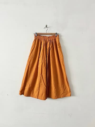 ヂェン先生の日常着　ワイドパンツ薄手　オレンジ　　 画像1
