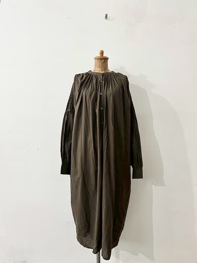 URBAN RESEARCH　 コットンボイルギャザーシャツワンピース　サイズF  画像1