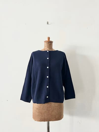 【未使用】Hands of creation　 2 Way 　トップス　ニットネイビー　ウール　サイズF 画像1