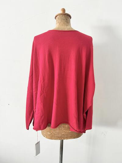 【未使用】Tラインニットワイドプルオーバー　レッド 画像5