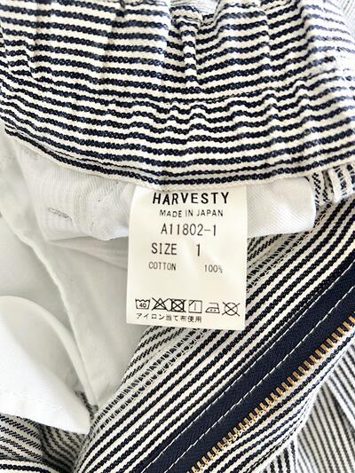 【美品】HARVESTY サーカスパンツ インディゴ・ホワイト 画像5