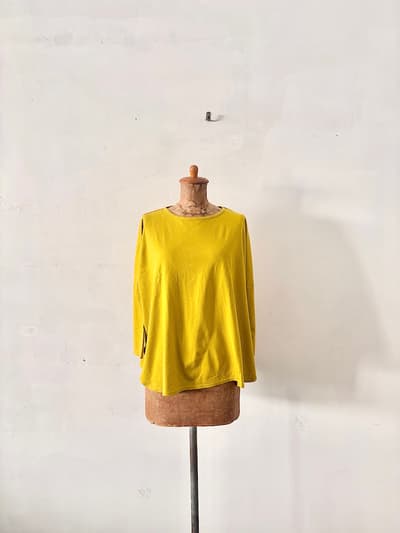 【未使用】harmonie  オーガニックコットン プルオーバー　マスタード 画像1