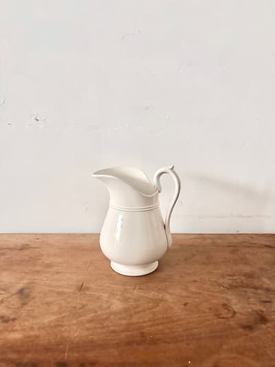 【フランスアンティーク 】サルグミンヌ ピシェ（水差し）高さ18cm ホワイト 画像1