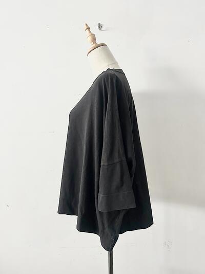 【美品】45R　BIG T-SHIRT　黒　コットン　サイズ0　 画像4