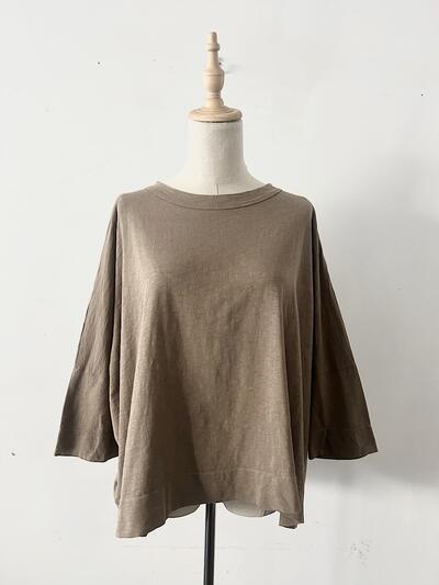 【美品】45R　BIG T-SHIRT　モカ　コットン　サイズ0 画像2