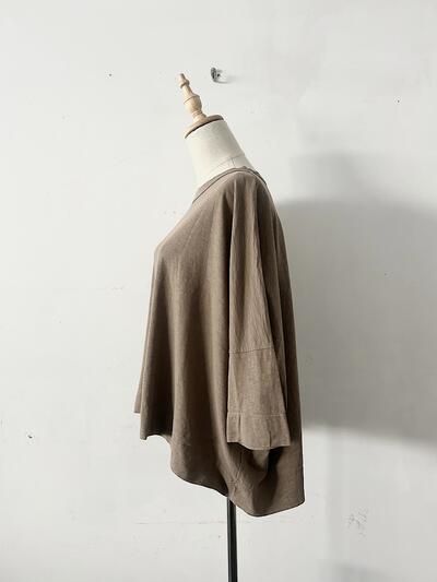 【美品】45R　BIG T-SHIRT　モカ　コットン　サイズ0 画像4