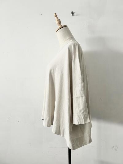 【美品】45R　BIG T-SHIRT　ホワイトベージュ　コットン　サイズ0 画像5