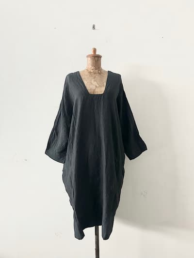 【美品】TOUJOURS   リネンインディゴ ワンピース 画像1