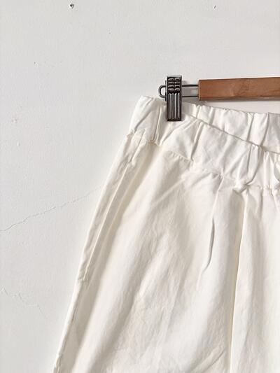 【美品】Gauze# ガーゼ コットン ワイドパンツ ホワイト 白 F（フリーサイズ） 画像4