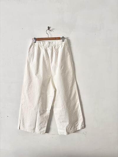 【美品】Gauze# ガーゼ コットン ワイドパンツ ホワイト 白 F（フリーサイズ） 画像2