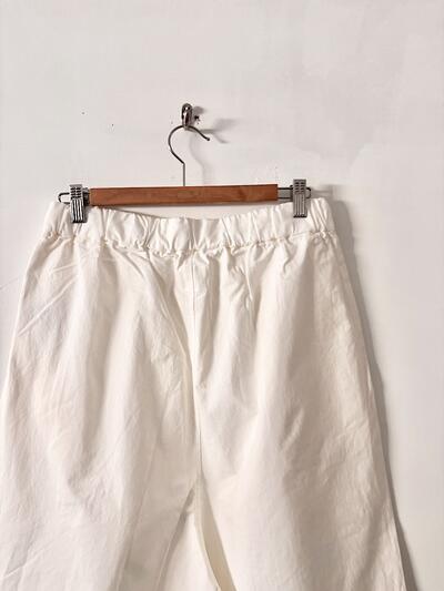 【美品】Gauze# ガーゼ コットン ワイドパンツ ホワイト 白 F（フリーサイズ） 画像3