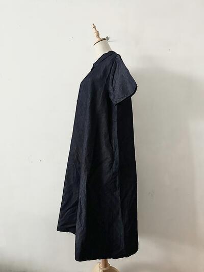 【美品】GAUZE# コットンリネン ラウンドカラーワンピース 画像4