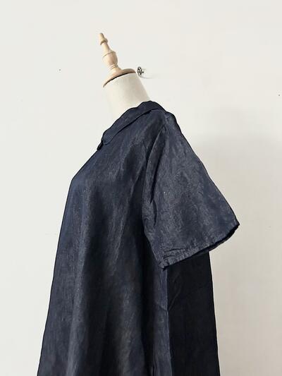 【美品】GAUZE# コットンリネン ラウンドカラーワンピース 画像6