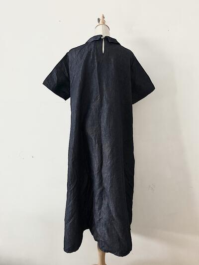 【美品】GAUZE# コットンリネン ラウンドカラーワンピース 画像5