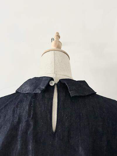 【美品】GAUZE# コットンリネン ラウンドカラーワンピース 画像7