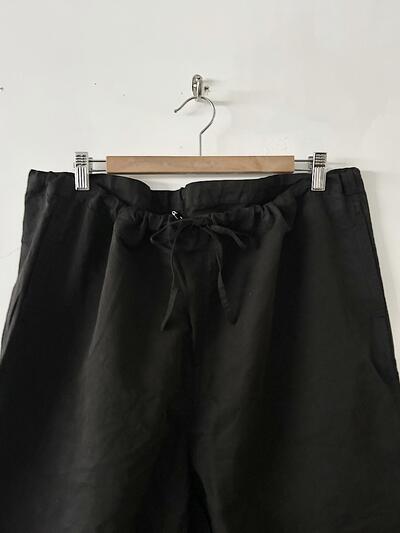 【未使用】HTS コットンリネン イージーパンツ　ブラック 画像5