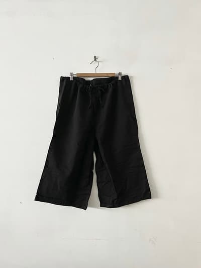 【未使用】HTS コットンリネン イージーパンツ　ブラック 画像1