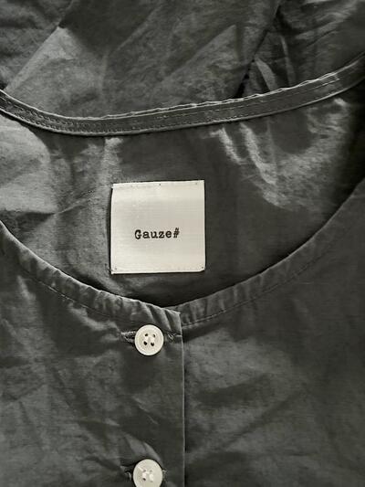 【美品】Gauze# コットンリネン ドットボタン ワイドブラウス 画像6