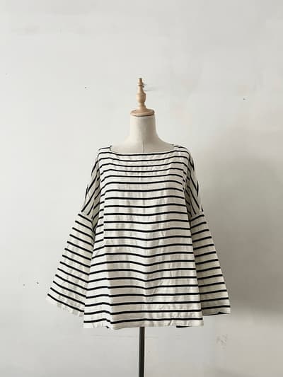 【美品】TOUJOURS  ボーダープルオーバー 画像1
